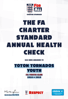2018 FA Charter Standard Certifcate