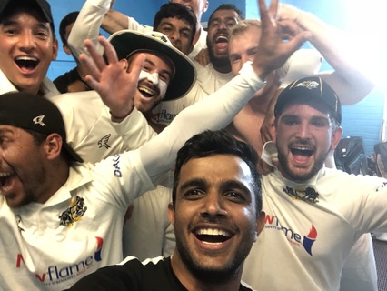 Dressing room PTCC team selfie after an astonishing win