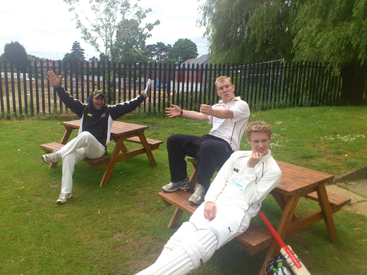 Bash, Mitch and Marcus taking it far too seriously for the Saturday 2nds.