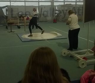 Ella-May Sprake winning the London Indoor Games Shot Put